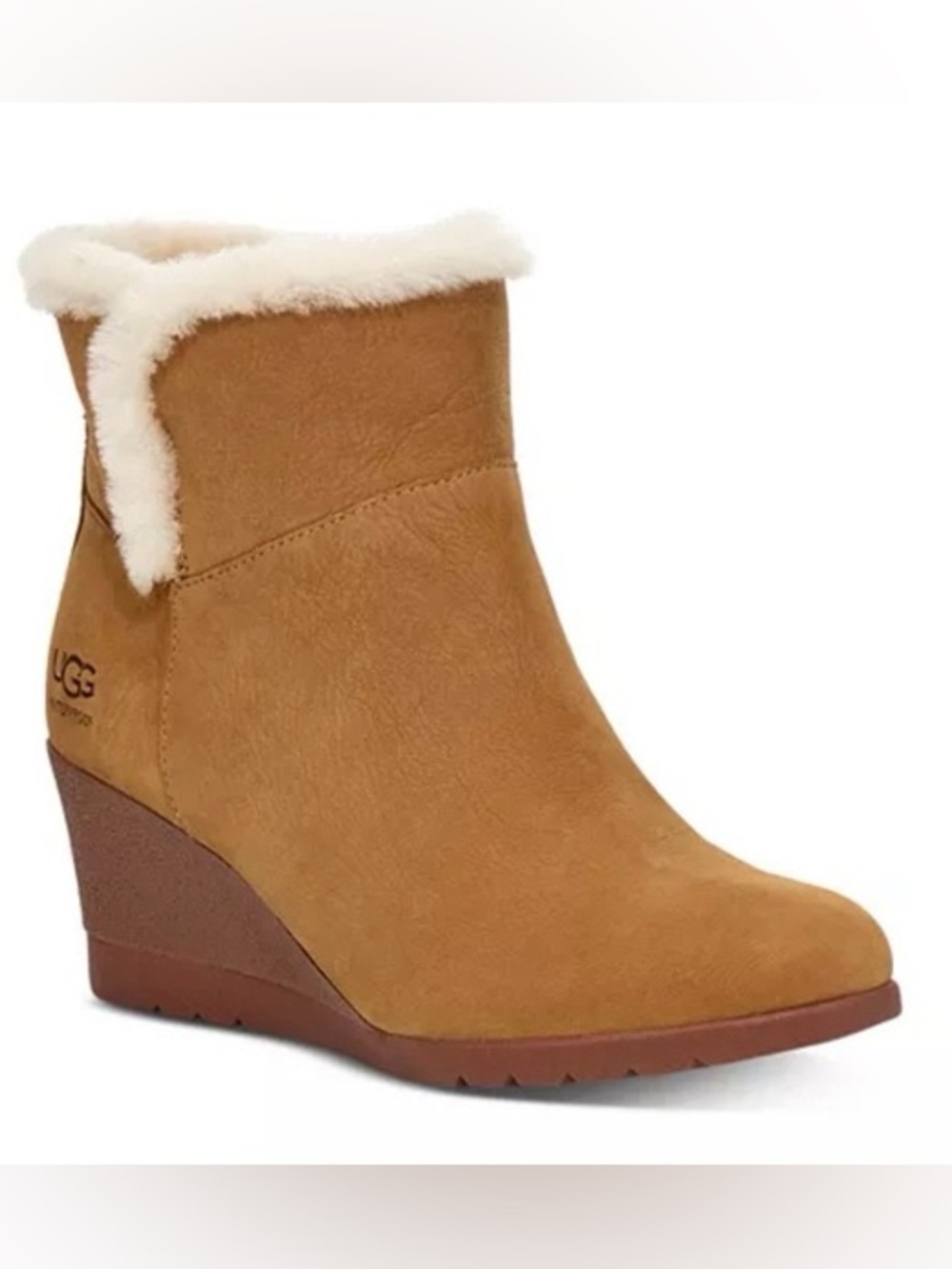 UGG Devorah Waterproof Wedge Boots in chestnut brown Size 9